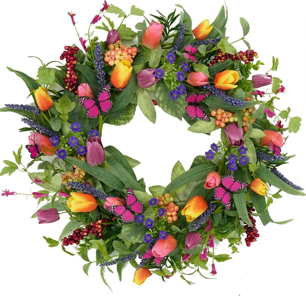 22 inch Spring Summer Wreath Tulip Wreath
